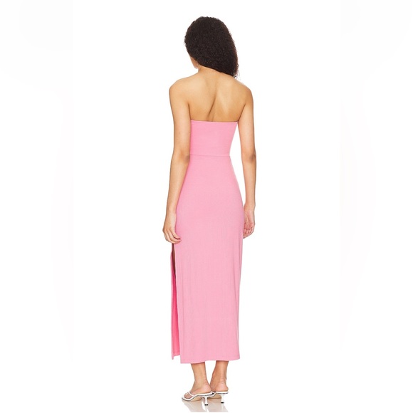 NWT L Space Kierra Strapless Midi Dress with Cut Out in Guava - Picture 4 of 10